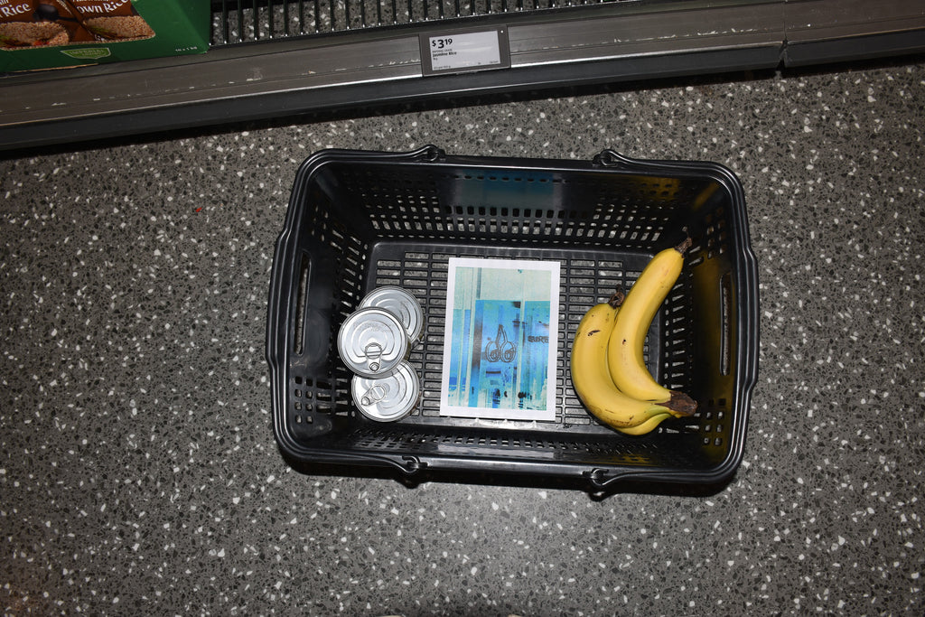 Blue Neon Fruit - Photo Print, Neon Sign Dark Blue Edit