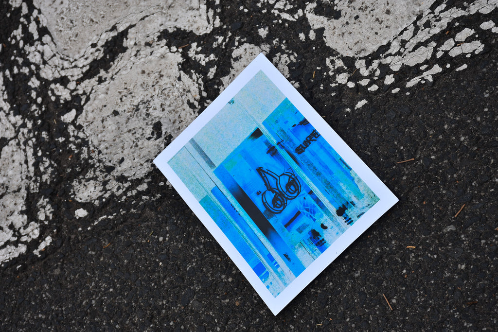 Blue Neon Fruit - Photo Print, Neon Sign Dark Blue Edit